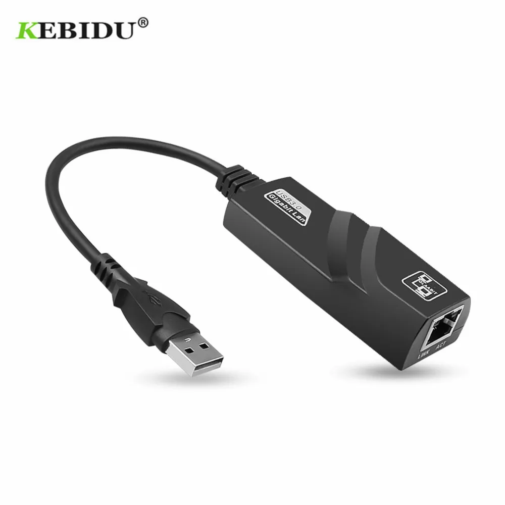 KEBIDU Hight Speed USB 3.0 to Gigabit Ethernet RJ45 LAN (10/100/1000) Mbps Network Adapter For MacBook Air PC Laptop Win | Компьютеры и