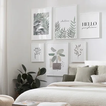 

Watercolour Plants Leaf Canvas Poster Nordic Style Print Scandinavian Wall Art Painting Decoration Picture Minimalist Home Decor