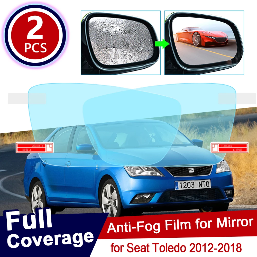 for Seat Toledo MK4 2012~2018 Full Cover Anti Fog Film Rearview Mirror Rainproof Anti-Fog Films Clean Car Accessories 2013 2015 |