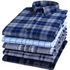 100% Pure Cotton 7XL 6XL Long Sleeve Shirt Plaid Business Slim Fit Shirt Men Casual Korean Clothes Oversized Button Up Shirt ► Photo 3/6