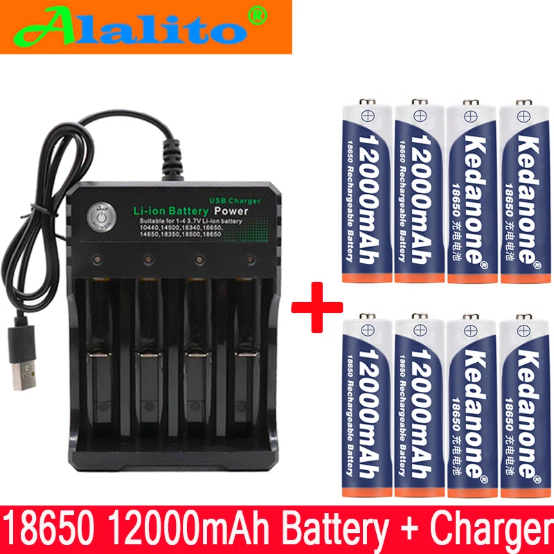 2019 18650 Батарея 3 7 V 12000mAh перезаряжаемая liion батарея для светодиодного фонарика
