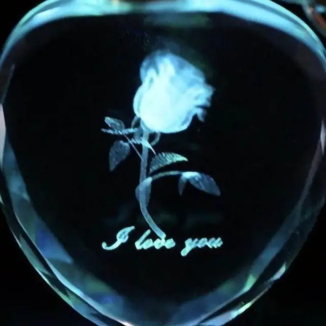 Rose Flower LED Light Keychain Luminous Fairy Crystal Keychains Colorful Rose Heart Key Chains Rings For Valentine's Day Gift 6