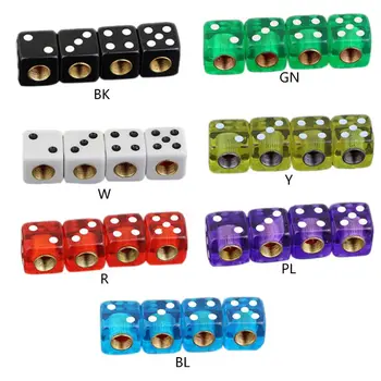 

4pcs Dice Shape Car Truck Wheel Tire Air Valve Stem Cover Dust Cap Bicycle Valve