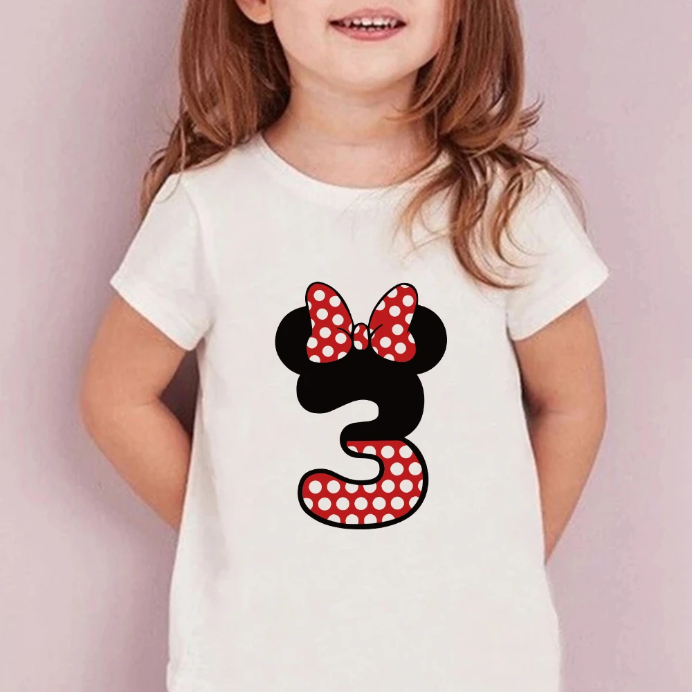 disney baby kids cartoon minnie mouse birthday number 0 9 print t shirt children t shirts boy girl funny gift tshirt present aliexpress mother kids