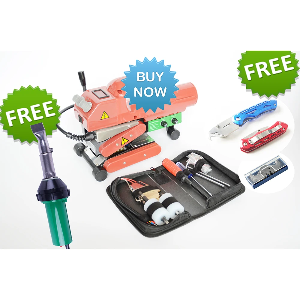 

Hot Wedge Welder to weld 0.2-1.5mm geomembrane Free 1 unit cutter,10 pcs blade 1 set hot air welder