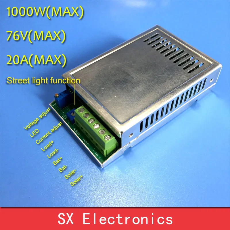 MPPT (поиск в реальном времени) Контроллер заряда солнечной батареи 76V20A понижающий