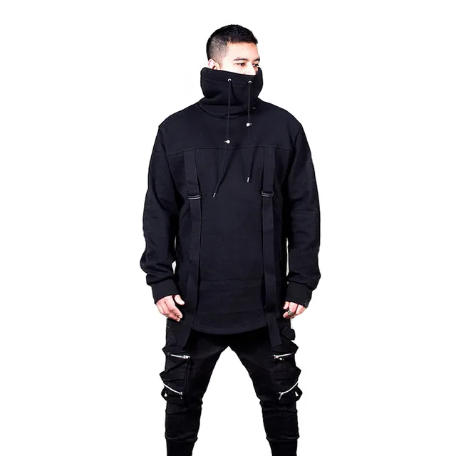 high neck mens hoodie