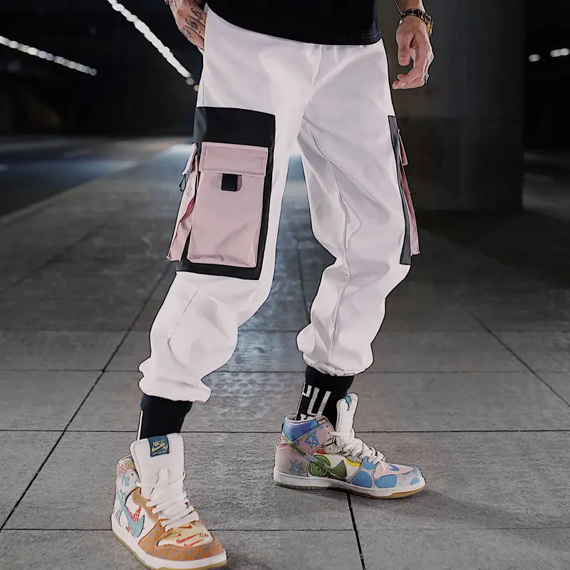 ins Men Pants Casual Mens hip hop rap Male Trousers street boy quick-dry Straight Full breathing loose ankle banded Pant