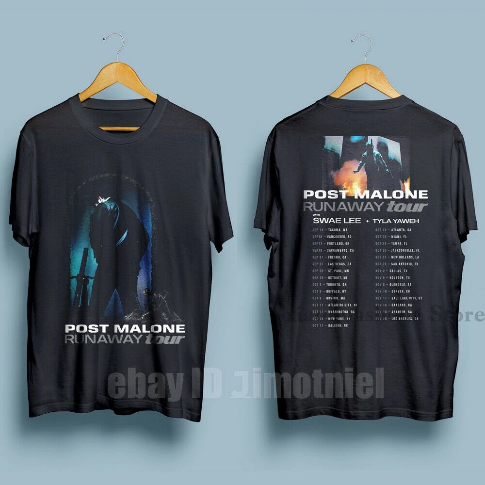 POST MALONE Runway Tour с датами мужские черные футболки Размер s-xxl хлопок Мужские Футболки женские топы футболки