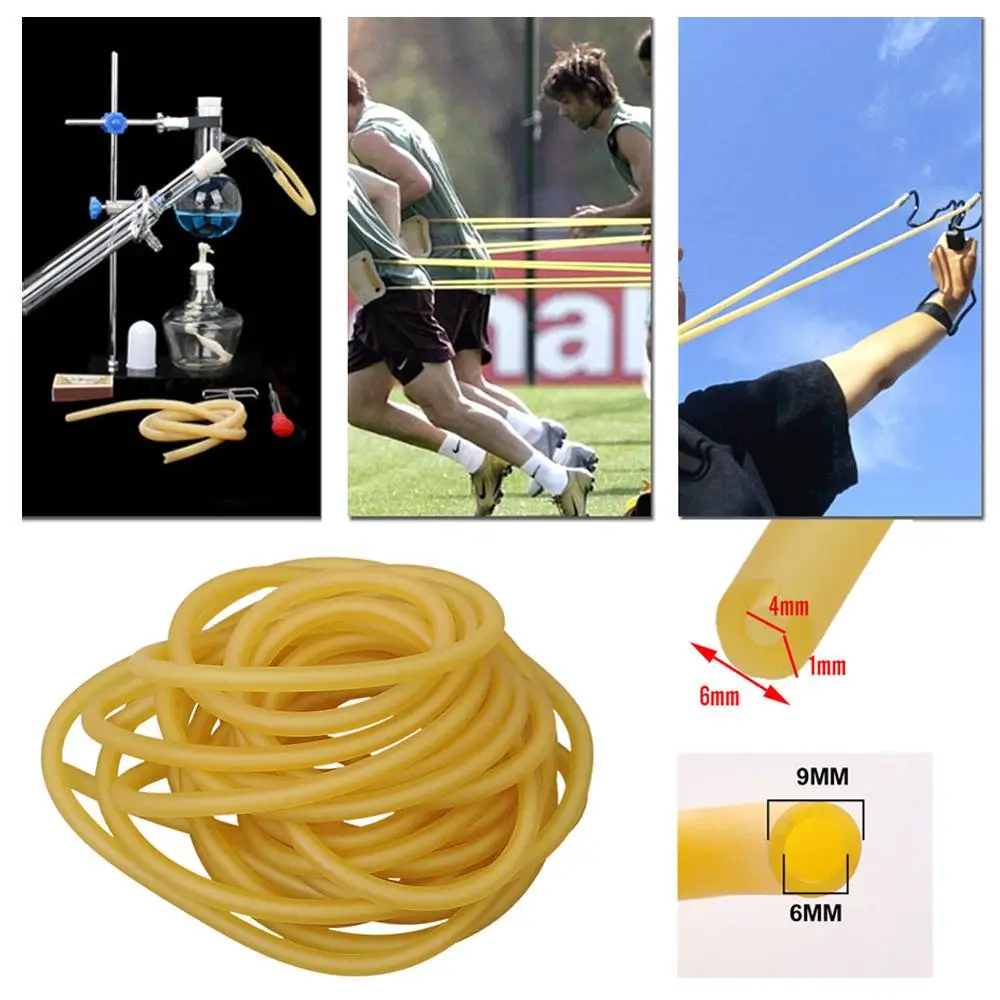 Latex 1M Elasticity Tube Fishing Fumbled Rope Slingshot Rubber Fitness Cross Fit Bands 4060 Hunting Accessories | Спорт и