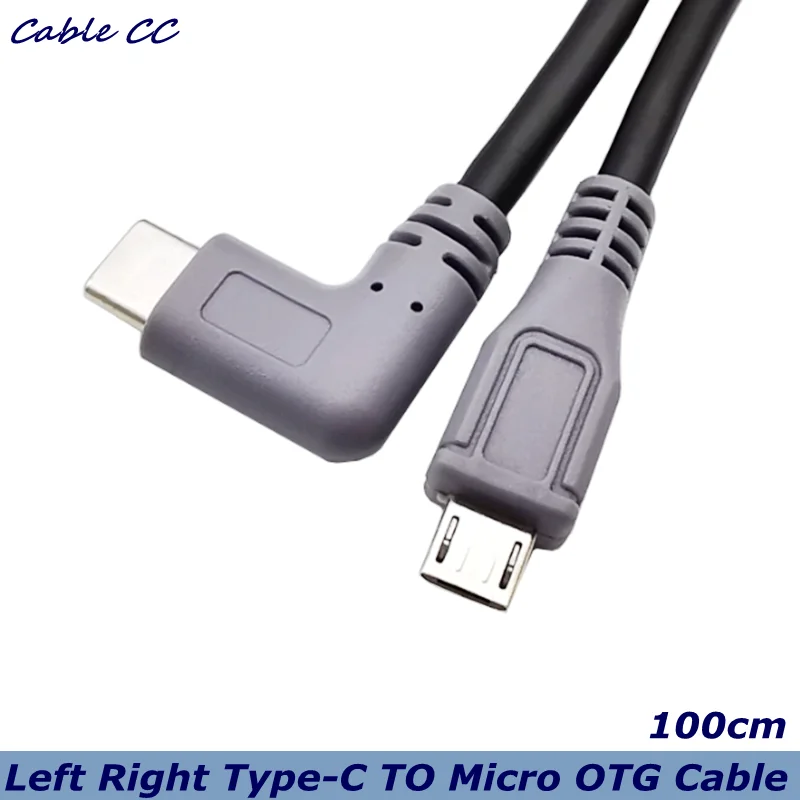 Micro USB мужчина к 3 1 Type c male с поворотом на 90 градусов преобразователь OTG адаптер