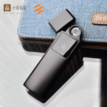 

Youpin Ultra Thin Electronic Lighter Rechargeable Cigarette Lighters Flameless Windproof Unusual Zinc Alloy Cigarette Gadgets