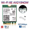 WiFi 6E Intel AX210 M.2 Card Desktop Kit 3000Mbps 2.4G/5G/6Ghz Bluetooth 5.2 802.11AX Wireless Network Adapter Antenna Windows10 ► Photo 2/6