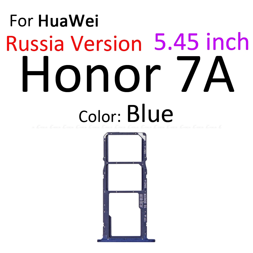 Sim-карта/микро лоток для карт SD гнездо держатель Слот контейнер разъем адаптер запасные части для HuaWei Honor 7A Pro - Цвет: ForHonor7A 5.45 Blue