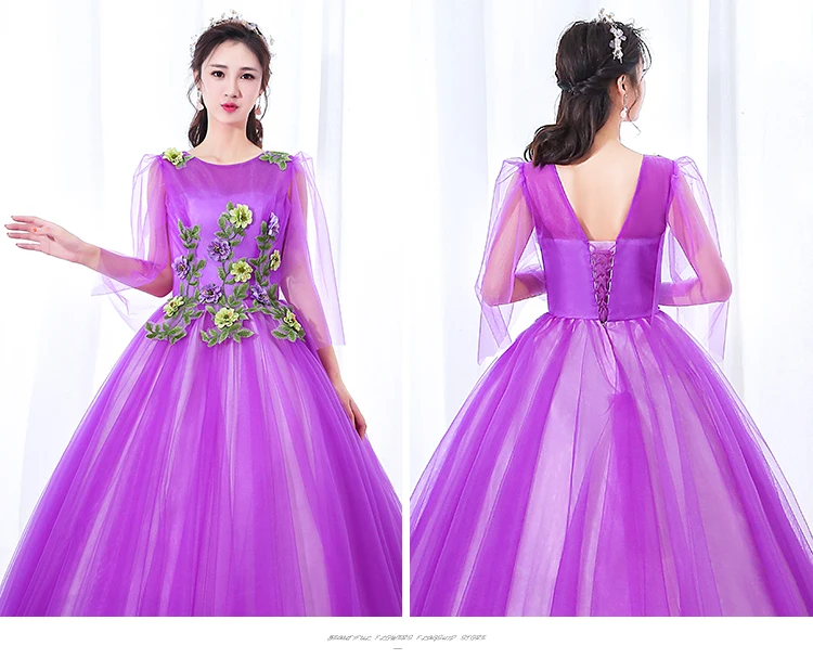 Летние Длинные вечерние платья с аппликацией Vestido De 15 Anos De фиолетовое Бисероплетение сексуальное пышное платье Sukienka Quinceanera