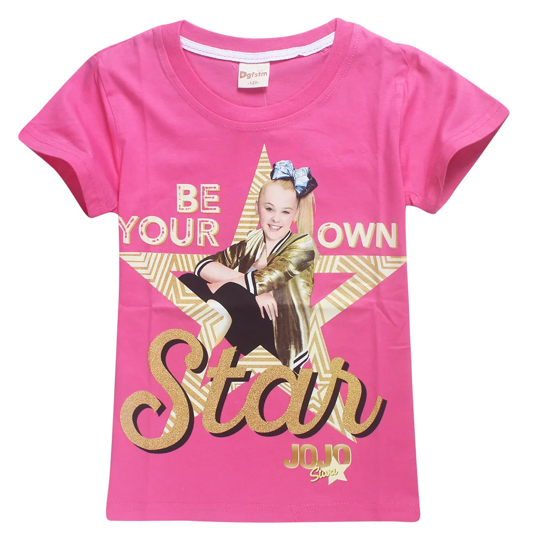 JOJO SIWA/хлопковая летняя футболка с короткими рукавами для девочек, детская футболка для девочек-младенцев подростковые топы, детская одежда топы для девочек с круглым вырезом - Цвет: T8361-red