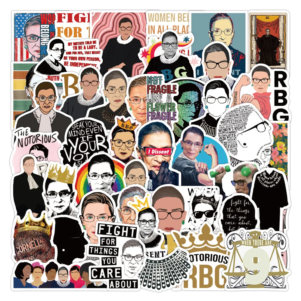 

50 Pcs Female Justice Ruth Bader Ginsburg Notorious RBG Famous Saying Stationery Stickers DIY Notebook Laptop Luggage Scrapbook