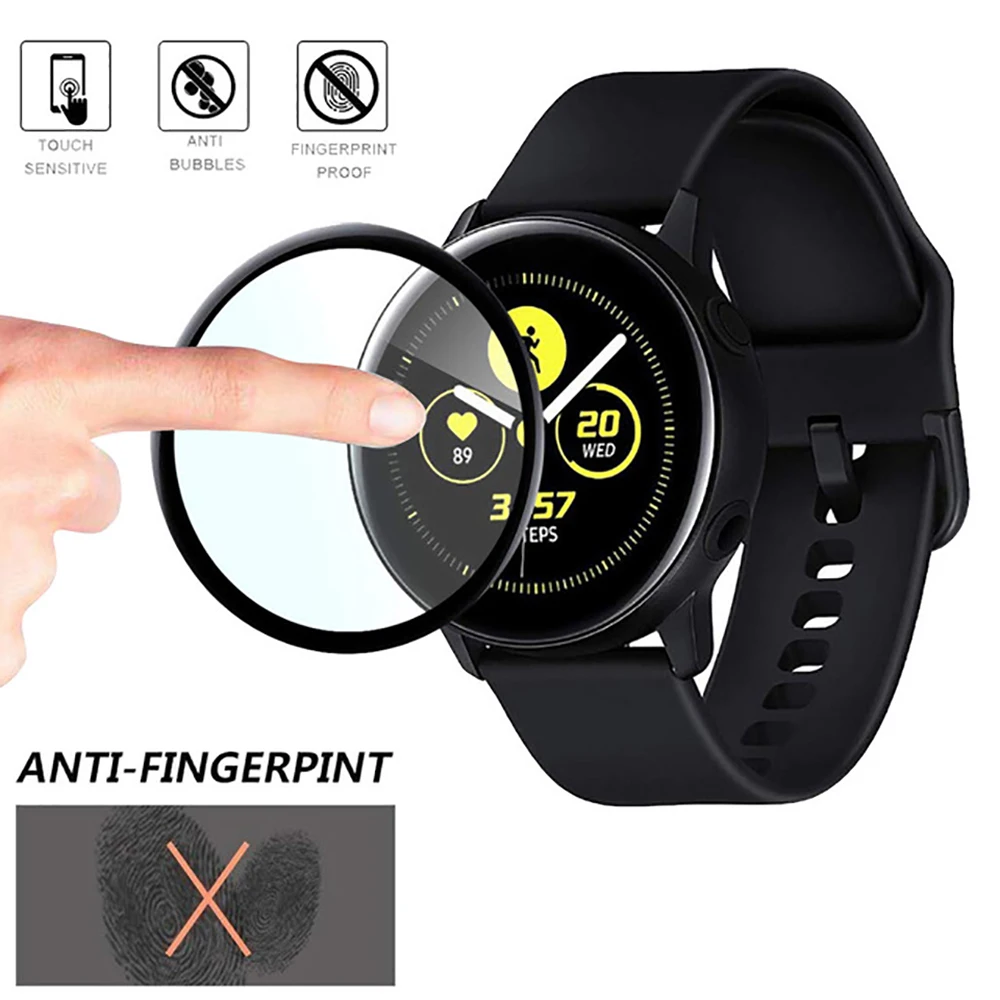 Защитная пленка для samsung Galaxy Watch Active 2 40 мм 44 мм закаленное стекло 3D Защитная пленка для экрана полноэкранный фильм из мягкого стекловолокна