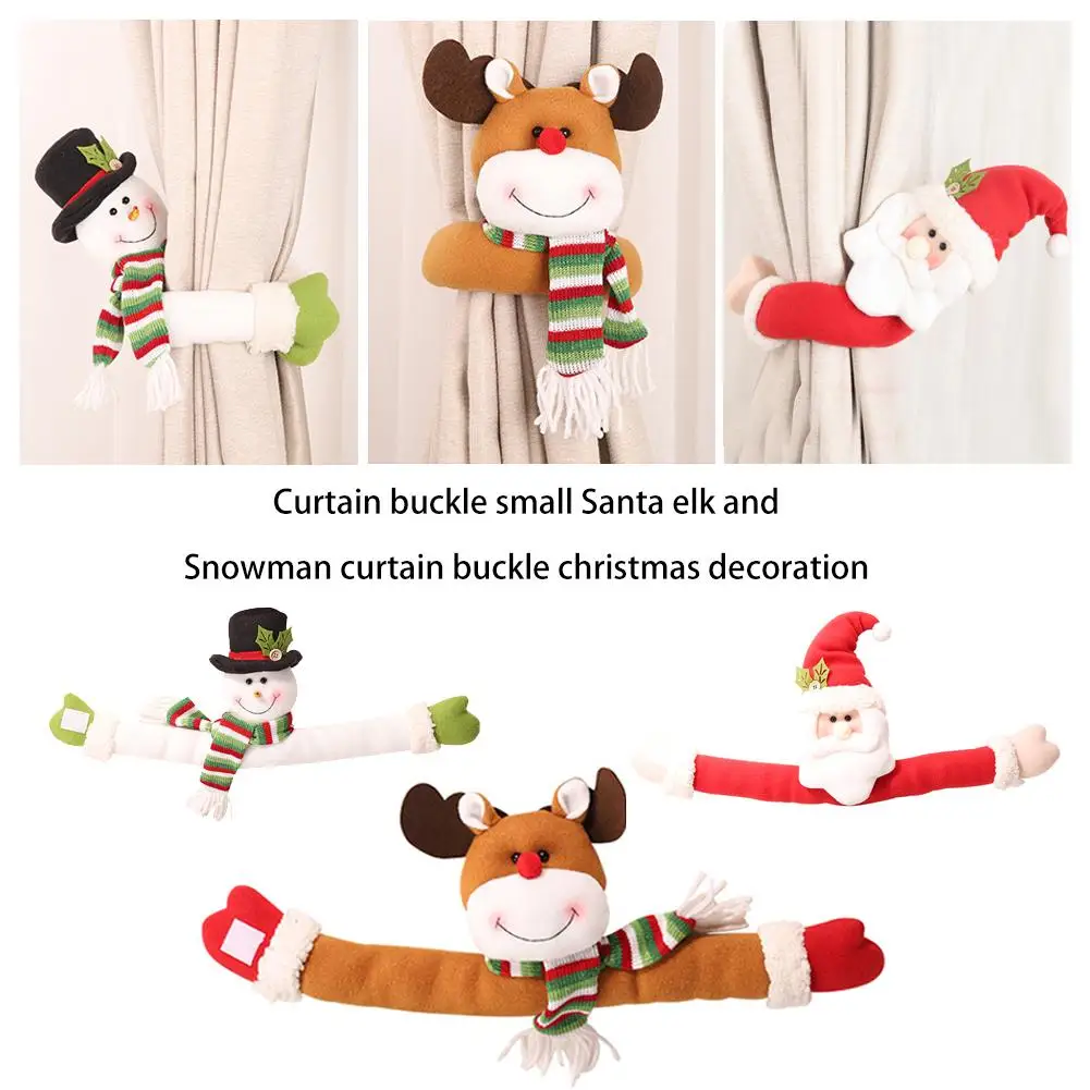 

Curtain Buckle Small Santa Claus Elk And Snowman Curtain Buckle For Christmas Decoration