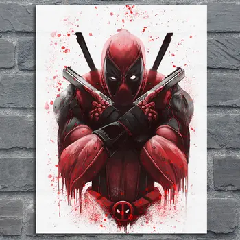 

Deadpool Poster Abstract Movie Silk Wall Art Digital Prints Home Decor Wall Picture Superhero Cloth Artwork