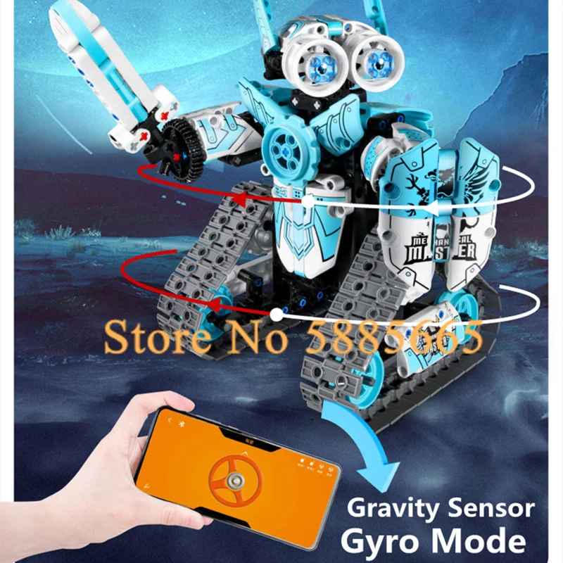 3 In 1 Shape Dual Mode Remote Control Tank  DIY Building Blocks Graphics Programming 360°Rotation Gravity Sensor RC Car Toy Gift 4