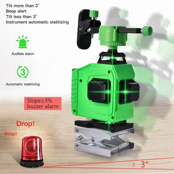 

Laser Level Meter 12/16 Line Adjustable 3D Self-leveling 360 Horizontal and Vertical Cross Super Powerful Green Laser Beam Line
