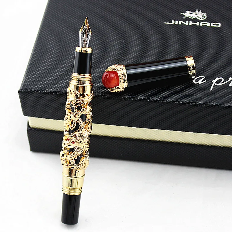 Jinhao Дракон авторучка высокое качество Pluma Stylo Plume Caneta Tinteiro Pluma FuenteTitanium Dolma Kalem советы Коллекция подарков