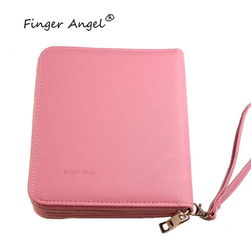 Pink Finger Angel 192 слотов 6 цветов пластины для штамповки ногтей двойная молния Чехлы для ногтей трафарет держатель маникюрный шаблон Oragnizer - Цвет: Pink