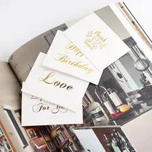 100 шт мини-открытка с золотым тиснением на День святого Валентина, День рождения, Рождество, вечеринку, свадебные приглашения, поздравительные открытки