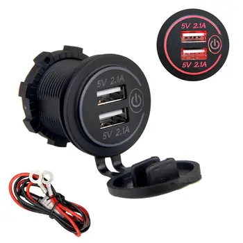 

Marine Adapter Charger Accessories Parts W/ Power Cable DC 12V-24V Dual USB High Quality