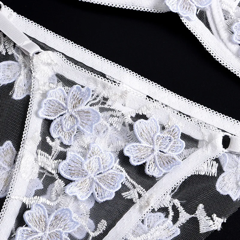 MXXQD sexy lace underwear set womens lingerie sets underwear lingerie Floral See Through Bra Panty Underwear sexy lingerie ladies underwear sets