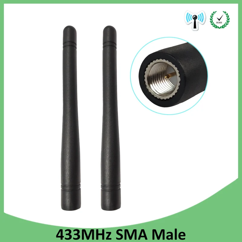 2pcs433MHz антенна 3dbi SMA разъем 433 mhz antena резиновая антенна для беспроводного гидрометра гасметр Lorawan Emeter