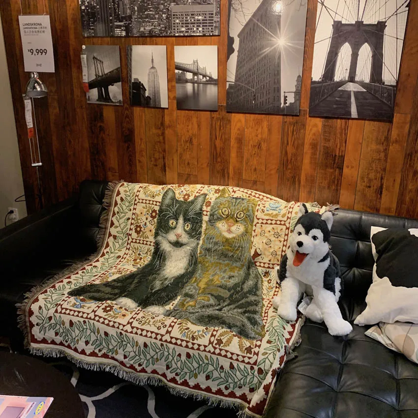 

Animals Pet Cats Blanket 125x150cm Tapestry Bedding Sheet Sofa Cover Soft Throw Blanket For Adults Kids Picnic Decor Home Carpet