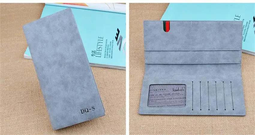 Мужской длинный бумажник, кошелек для бизнеса, винтажный кошелек из мягкой искусственной кожи, держатель для карт, новейший дизайн, Cartera hombre
