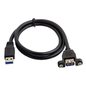 

USB 3.0 Cable Adapter A Type Male to Female Extension USB 3.0 A Type Cable with Panel Mount Screws 80cm 50cm