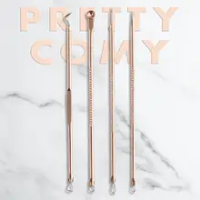Pretty Comy 4Pcs/set Acne Blackhead Removal Needles Stainless Comedone Extractor Cleanser Beauty Face Cleaning Tools Good Use
