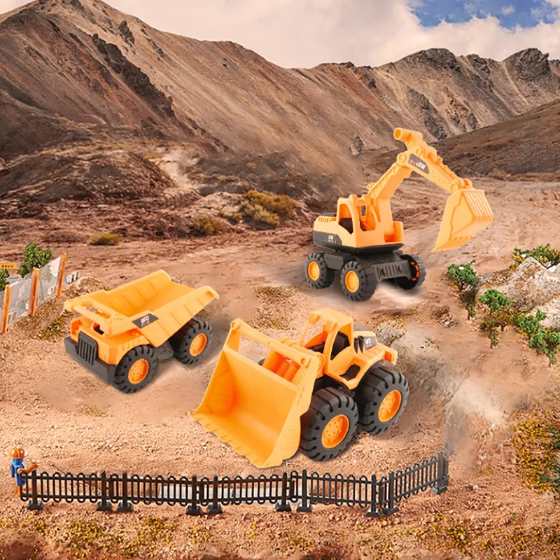 

Model Sliding Engineering Vehicle Model Toy Children Dune Buggy Bulldozer Excavator Dump Truck Collection Gift