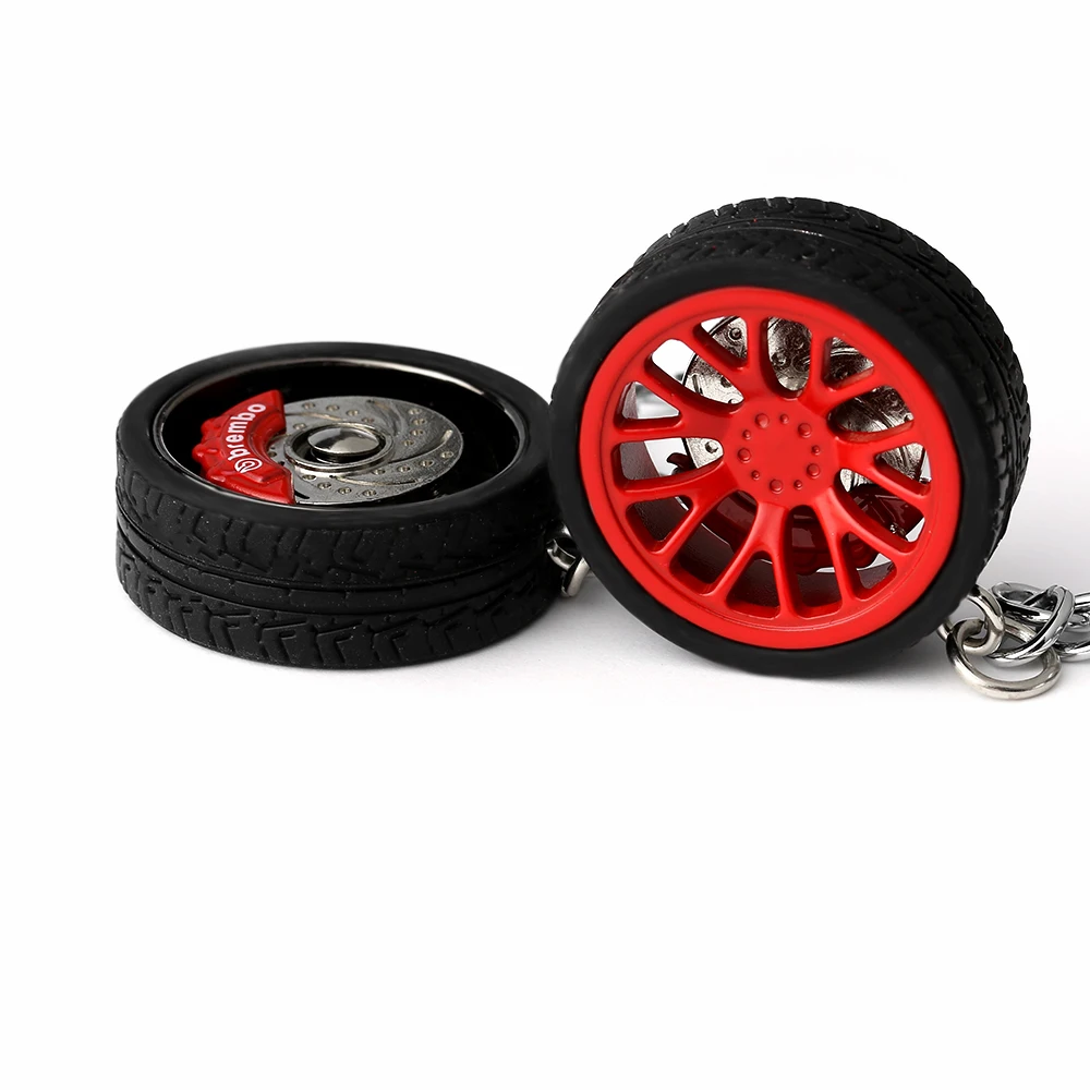 

Car Wheel Turbo Keychain Key Ring with Brake Discs Car Tire Wheel Keychain Auto Car Key Chain Keyring For BMW Audi