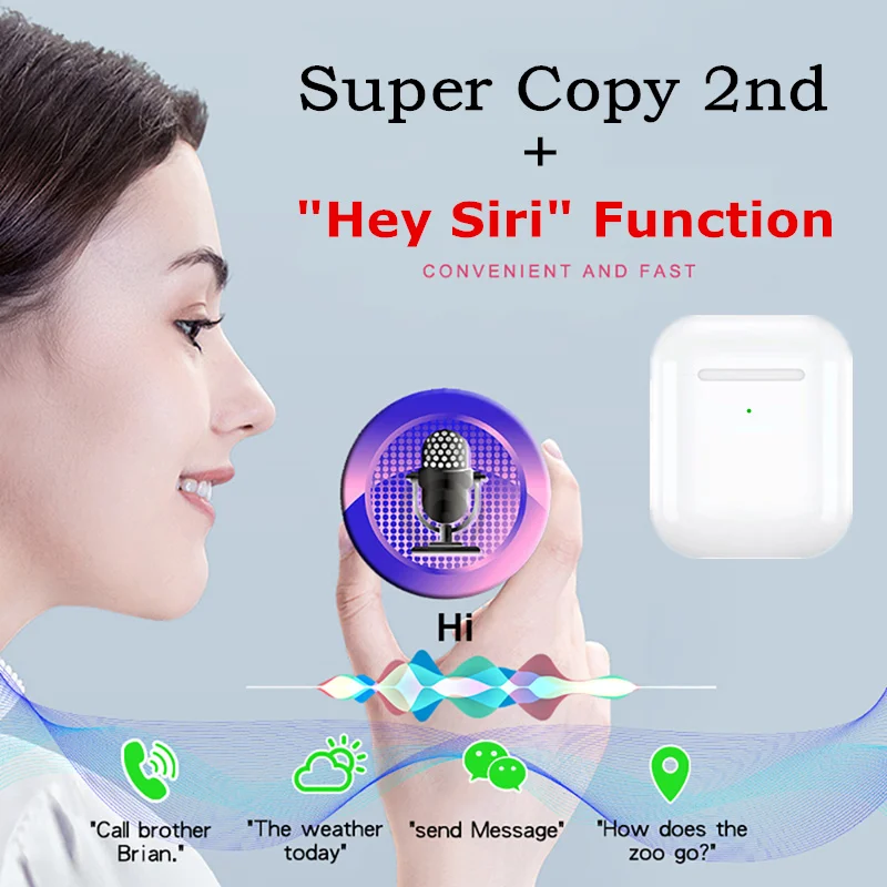 Оригинальные i500 TWS Bluetooth наушники Air 2 реплики 1:1 беспроводные наушники 5D Super Bass Наушники PK i12 i60 i80 i200 i500 tws