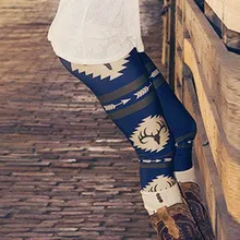 Модные женские туфли рождественские леггинсы с Рождественская, Печать оленей Повседневное женские эластичные узкие эластичные штаны Фитнес Леггинсы# sw