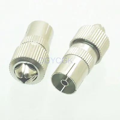 

DHL/EMS 200 pcs connector IEC TV DVB-T female jack clamp RG58 RG142 LMR195 RG400 straight F -h2