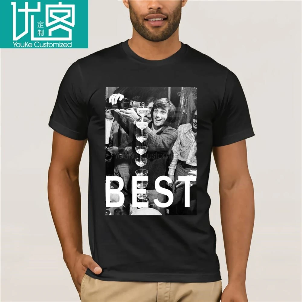 Футболка cotone fiammato Scollo ampio a taglio vivo-GEORGE BEST leggenda manch | Мужская одежда