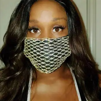 

1PC Luxury rhinestone mask mascarillas masque maske facemask for woman decoration crystal accesoies for girls jewelry