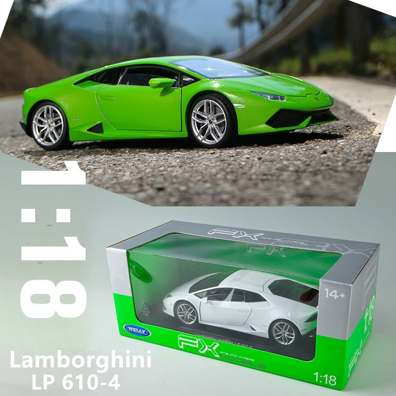 welly 1:18 Lamborghini LP610-4 alloy car model simulation car decoration collection gift toy Die casting model boy toy
