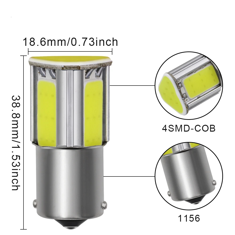 2 шт. P21w Bay15d Ba15s P21/5 Вт 1156 1157 4 COB светодиодный лампы авто тормоз светильник автомобиля светодиодный лампы Задний Поворотная сигнальная лампа