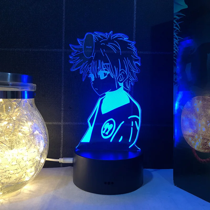 night lamp HUNTERxHUNTER Killua 3d led lamp for bedhome manga ninght lights anime figure room decor lampara de noche dormitorio moon night light Night Lights