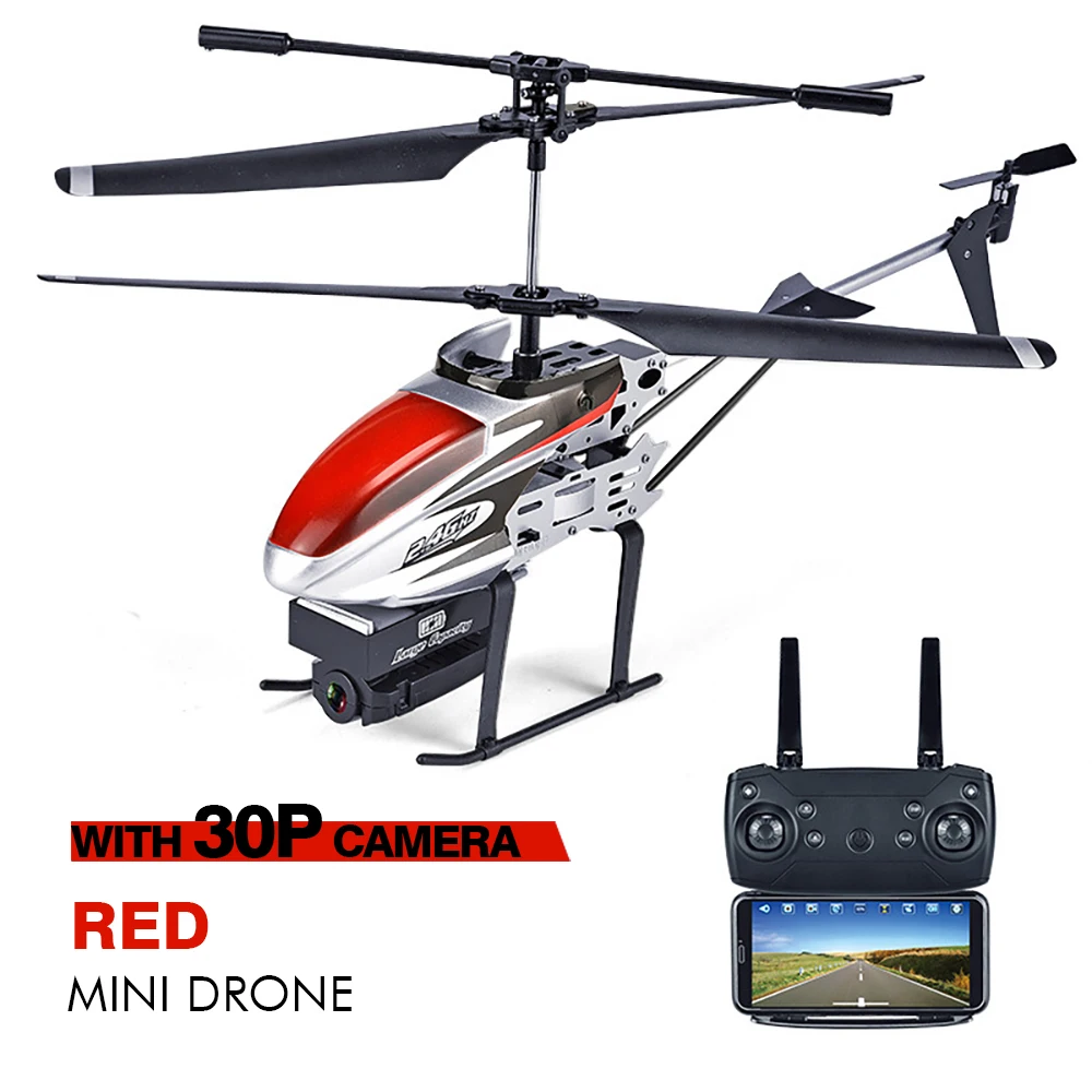 Мини-Дрон с камерой Rc Квадрокоптер Hd Quad-счетчик с высокой фиксацией в режиме реального времени четыре оси большой радиус действия Rc вертолет детские игрушки - Цвет: 30p red