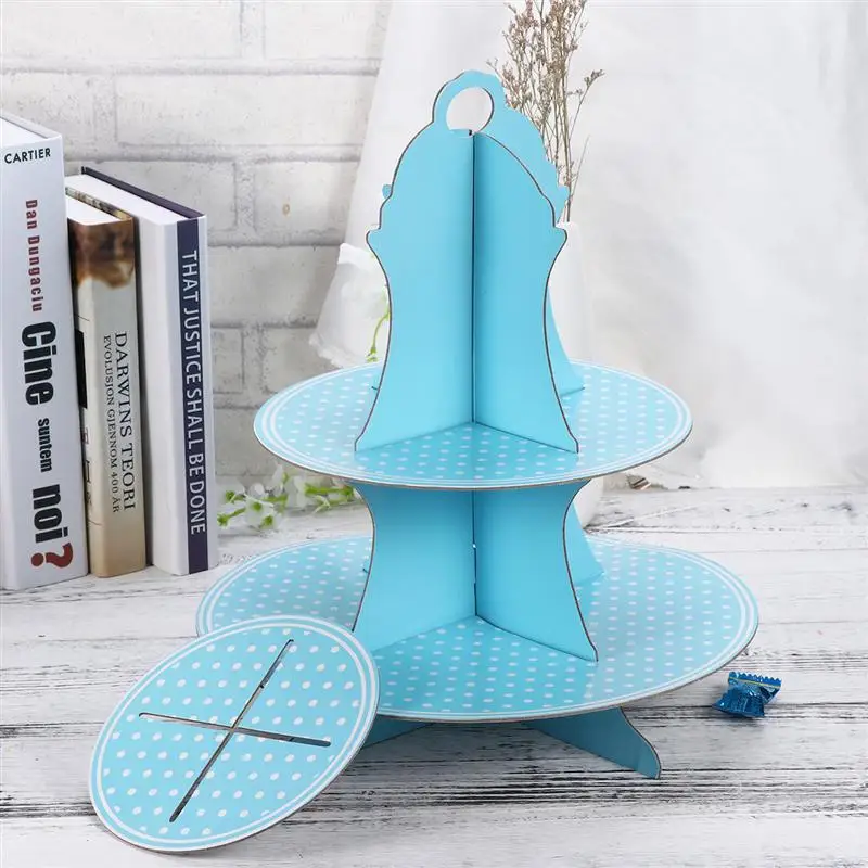 Подставка для десерта вечерние DIY Круглый Стенд для дисплея Съемная трехслойная бумажная подставка для торта(серебро или золото