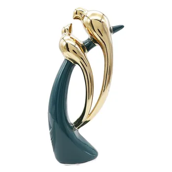 

European Love Birds Figure Statue Creative Resin Animal Sculpture Room Desktop Decor Ornament Home Decoration Accessories