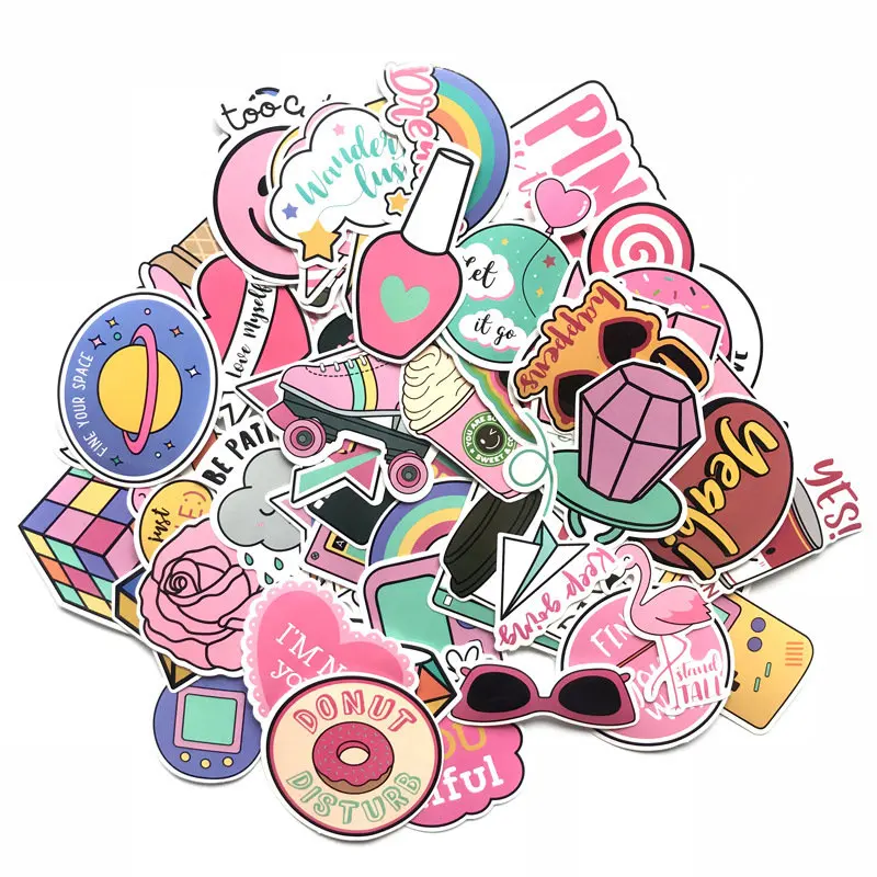 60PCS Girl Cute Lovely Laptop Stickers Water Bottle Skateboard Motorcycle Phone Bicycle Luggage Guitar Bike Sticker Decal Vinyl